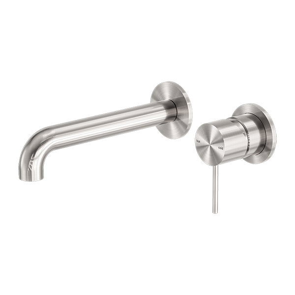 Wall Basin/Bath Mixers Brushed Nickel Mecca Range - NERO